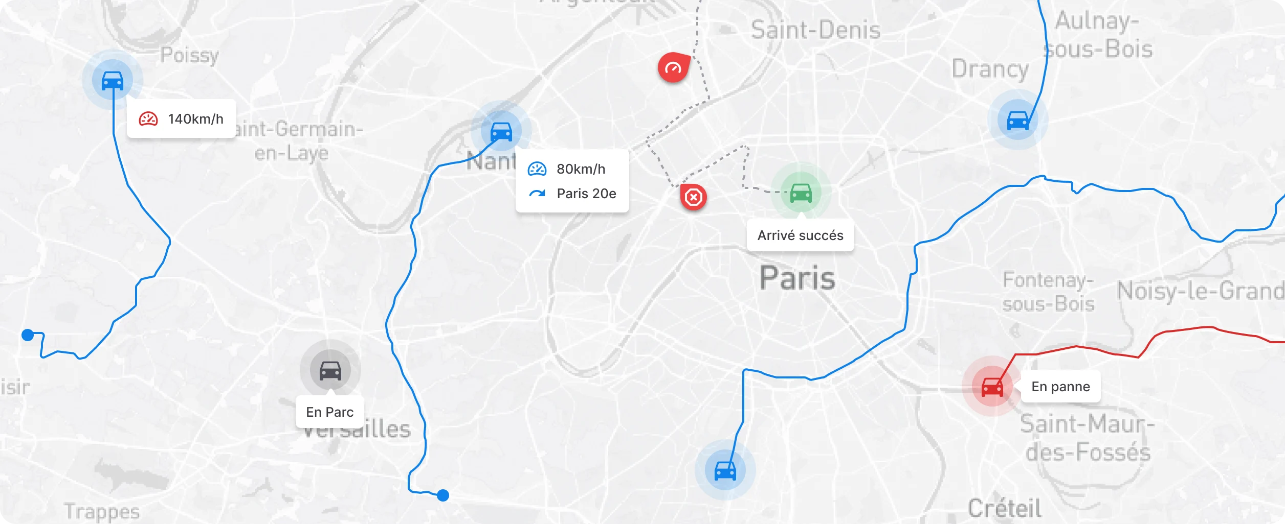 carte de géolocalisation - Gestion de Flotte - Optimisation et Suivi